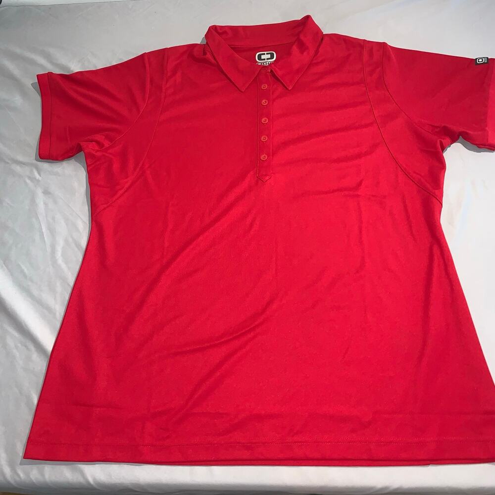 OGIO  2XL Red  Performance Polo Shirt Golf Casual 100% Polyester